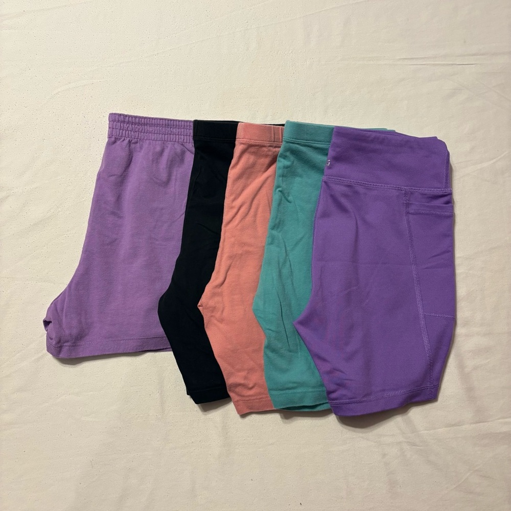 5 pair of shorts, 4 pair of wonder nation size XL and One pair of DSG size L